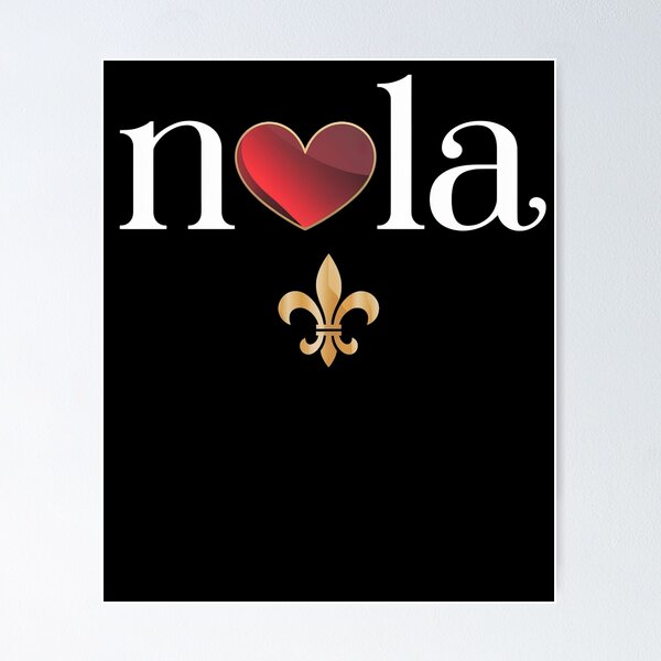 Aperçu de l'œuvre Love Nola New Orleans Coeur NOLA Fleur de Lis créée et vendue par PosiMCreations.