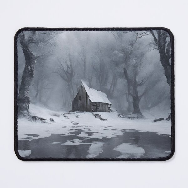 Item preview, Winter Abandonment: Building by the Pond, winter, funny, gifts,  designed and sold by Ewelina  Niemiec.
