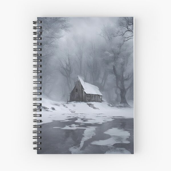 Item preview, Winter Abandonment: Building by the Pond, winter, funny, gifts,  designed and sold by Ewelina  Niemiec.