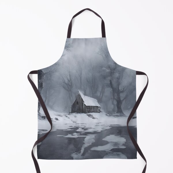 Item preview, Winter Abandonment: Building by the Pond, winter, funny, gifts,  designed and sold by Ewelina  Niemiec.
