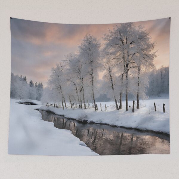 Item preview, Tranquil Winter Stream, funny, gifts, winter,  designed and sold by Ewelina  Niemiec.