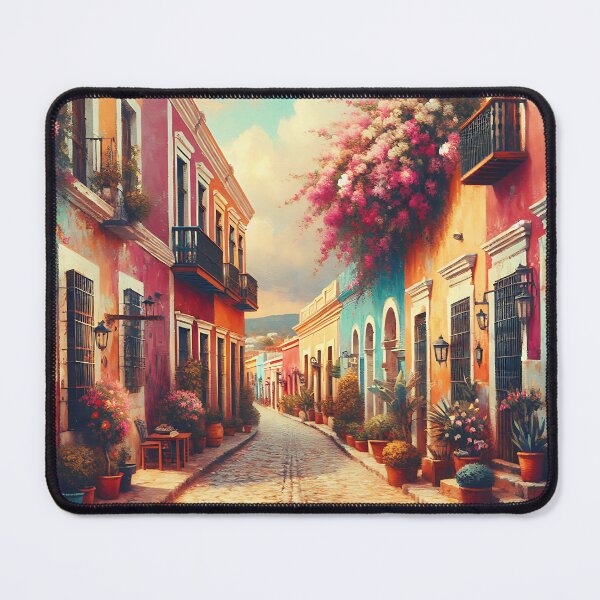 Item preview, Picturesque cobblestone street somewhere in Mexico designed and sold by dulceguavashop.