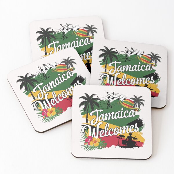Item preview,  Jamaica Welcomes Flag Map Kingston, reggae, designed and sold by AnimalsDH305.