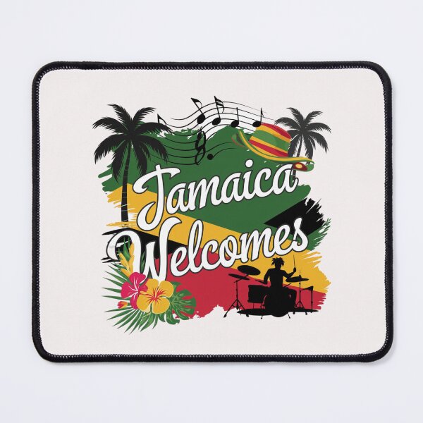 Item preview,  Jamaica Welcomes Flag Map Kingston, reggae, designed and sold by AnimalsDH305.