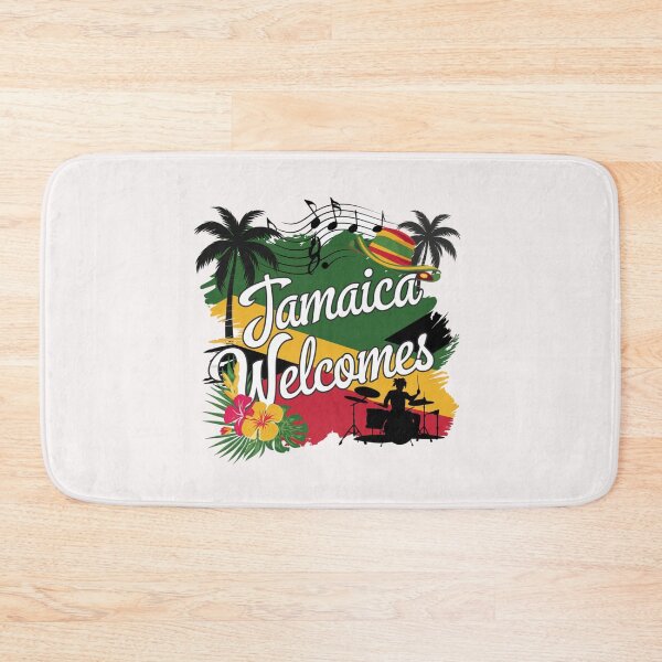 Item preview,  Jamaica Welcomes Flag Map Kingston, reggae, designed and sold by AnimalsDH305.