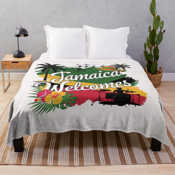 Item preview,  Jamaica Welcomes Flag Map Kingston, reggae, designed and sold by AnimalsDH305.