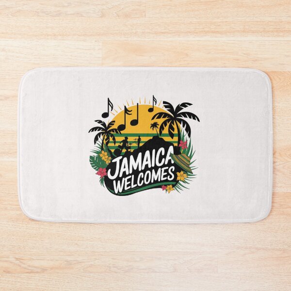 Item preview, Jamaica Welcomes Flag Map Kingston, reggae, designed and sold by AnimalsDH305.