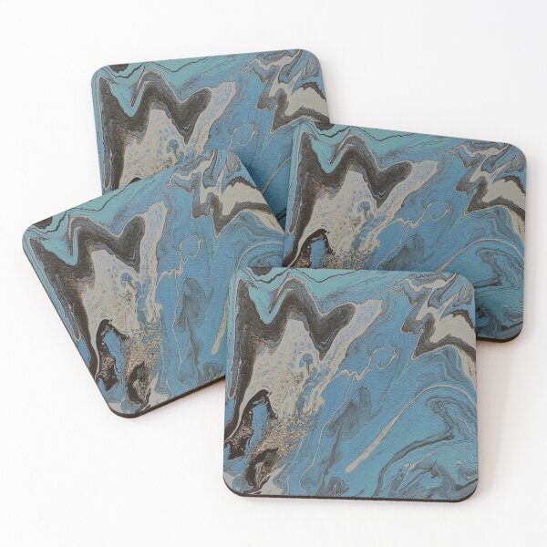 Item preview, Cue the Blue | Acrylic Pour Painting designed and sold by Inked Notebook.