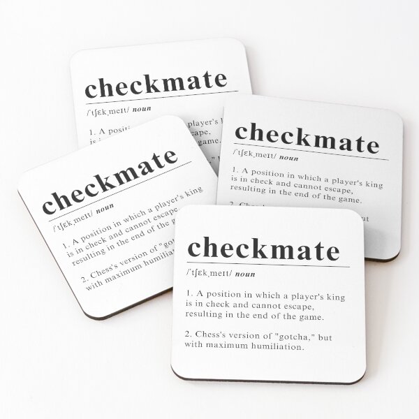 Item preview, Definition of Checkmate - Simple elegant chess design designed and sold by Chess64.