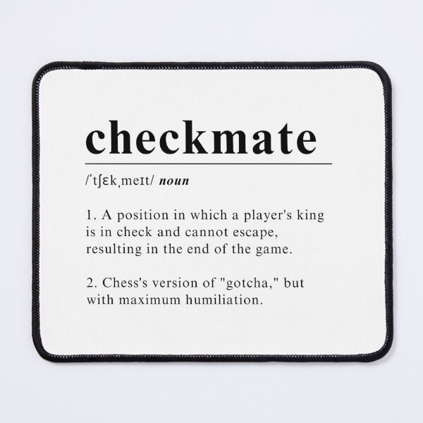 Item preview, Definition of Checkmate - Simple elegant chess design designed and sold by Chess64.