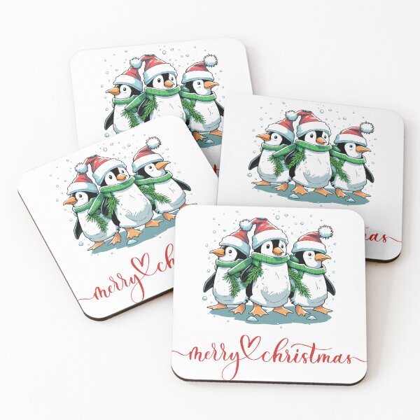 Item preview, Pengwin's Merry Trio, funny, gifts, merry, time, red, green,  designed and sold by Ewelina  Niemiec.