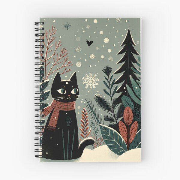 Item preview, Winter Black Cat, Snow and trees designed and sold by Magic-wall-art.