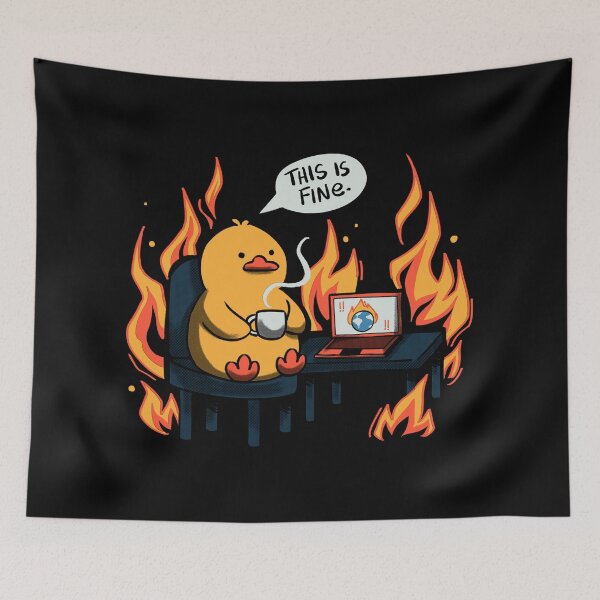 Item preview, This Is Fine Duck Coffee by Tobe Fonseca designed and sold by Tobe Fonseca®.