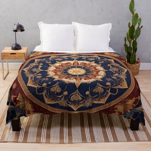 Item preview, Royal Gold Mandala with Red and Blue Accents designed and sold by MandalasShops.