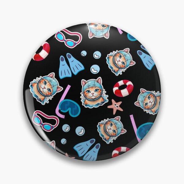 Item preview, Swimmer Cat Cute Pattern Scubadiving Starfish designed and sold by Klaudesign.