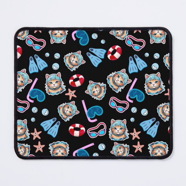 Item preview, Swimmer Cat Cute Pattern Scubadiving Starfish designed and sold by Klaudesign.