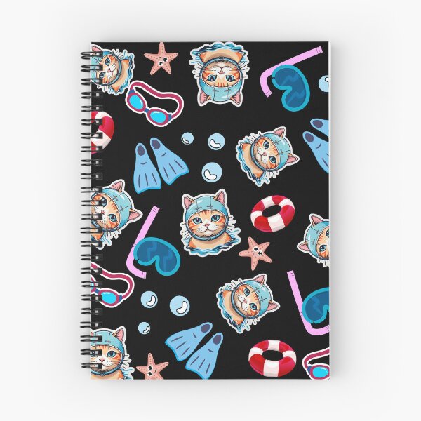 Item preview, Swimmer Cat Cute Pattern Scubadiving Starfish designed and sold by Klaudesign.
