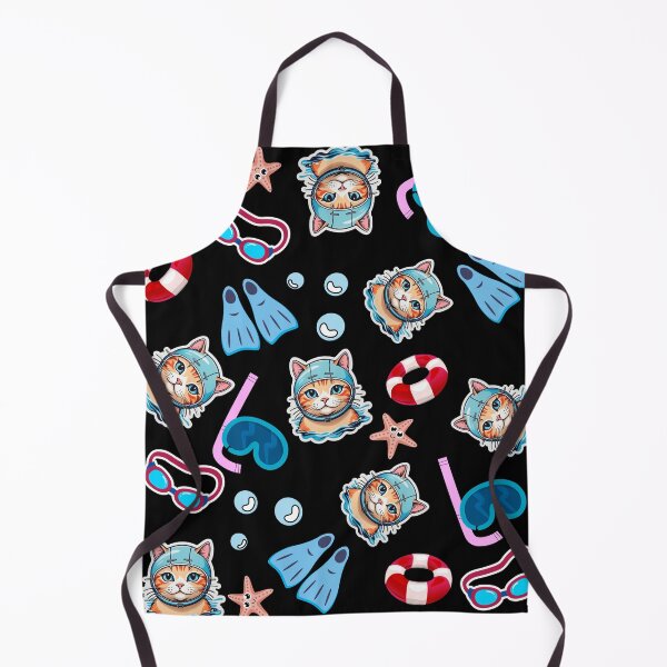 Item preview, Swimmer Cat Cute Pattern Scubadiving Starfish designed and sold by Klaudesign.