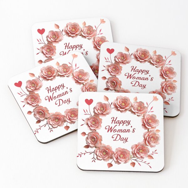 Item preview, Circular Floral Wreath with Roses and Women's Day Text Design designed and sold by Creative88Art.