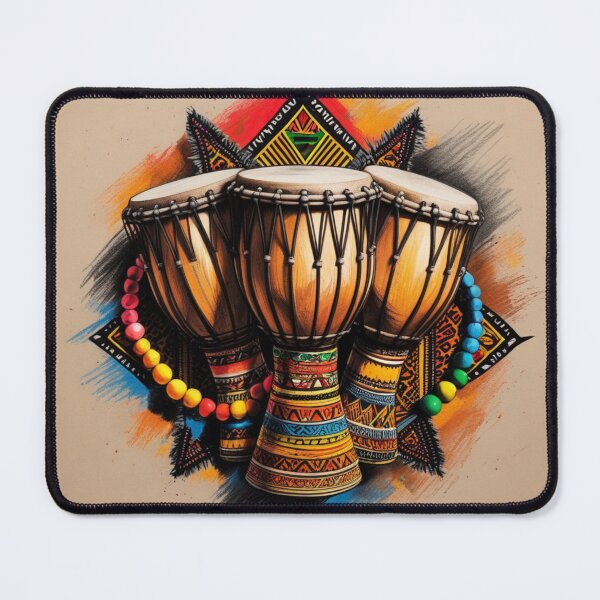 Item preview, Vibrant African Drums with Beaded Accents designed and sold by 'VARI'.