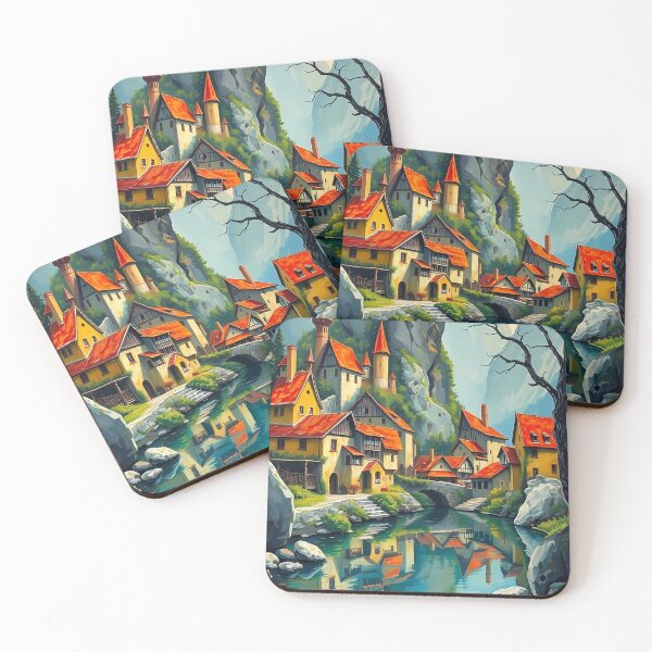 Item preview, Charming Village by the Mountain Stream   designed and sold by AHMEDMAMADO.