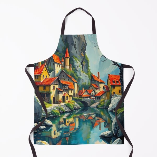 Item preview, Charming Village by the Mountain Stream designed and sold by AHMEDMAMADO.