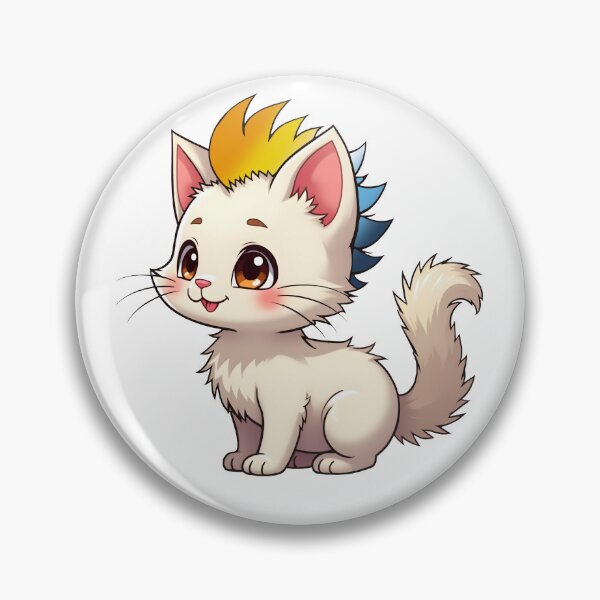 Item preview, Adorable Kawaii Kitty with Cute AroAce Pride Rainbow Mohawk designed and sold by Travelslightly.