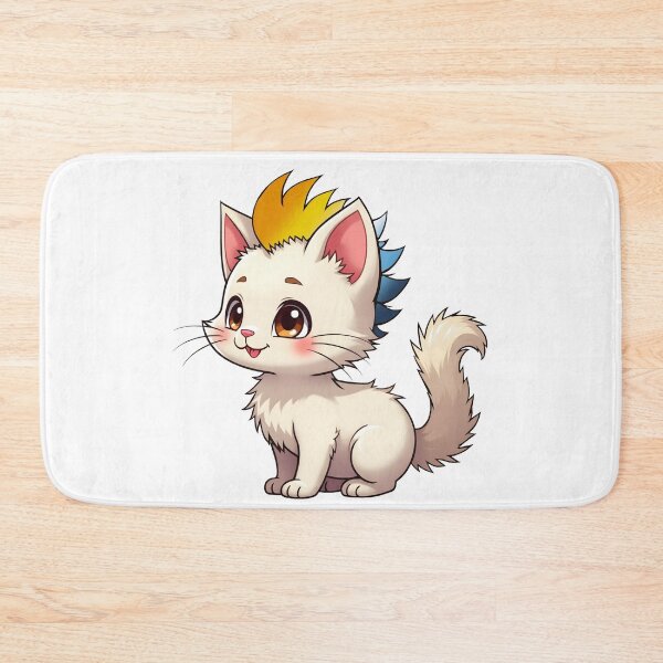 Item preview, Adorable Kawaii Kitty with Cute AroAce Pride Rainbow Mohawk designed and sold by Travelslightly.