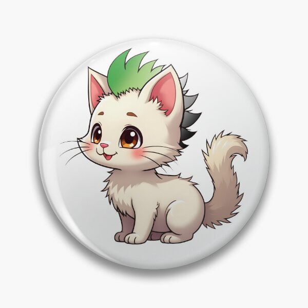 Item preview, Adorable Kawaii Kitty with Cute Aromantic Pride Rainbow Mohawk designed and sold by Travelslightly.