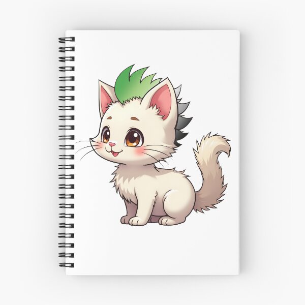 Item preview, Adorable Kawaii Kitty with Cute Aromantic Pride Rainbow Mohawk designed and sold by Travelslightly.