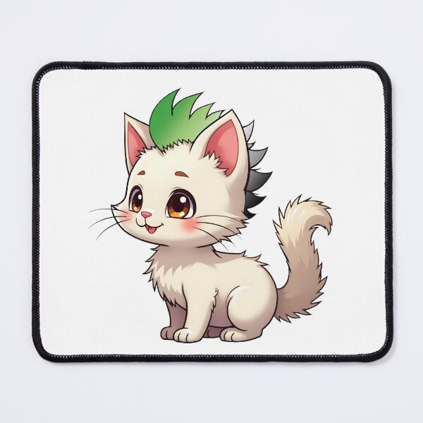 Item preview, Adorable Kawaii Kitty with Cute Aromantic Pride Rainbow Mohawk designed and sold by Travelslightly.