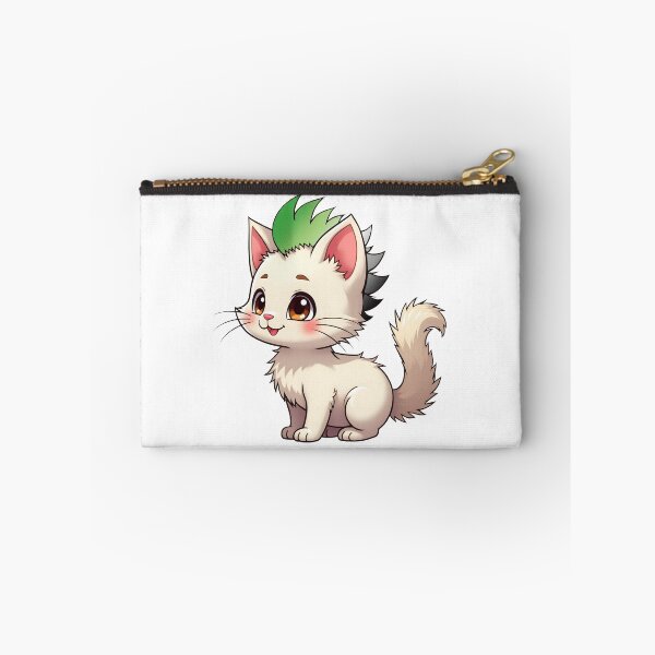 Item preview, Adorable Kawaii Kitty with Cute Aromantic Pride Rainbow Mohawk designed and sold by Travelslightly.