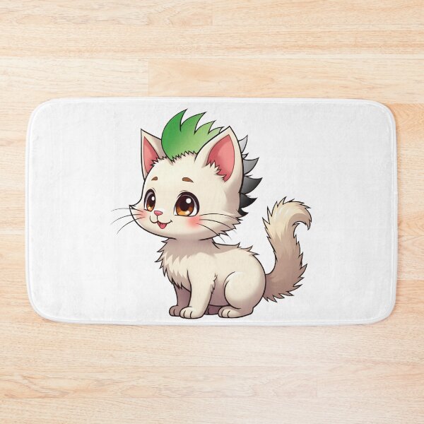 Item preview, Adorable Kawaii Kitty with Cute Aromantic Pride Rainbow Mohawk designed and sold by Travelslightly.