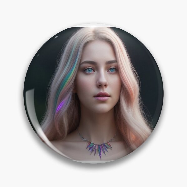 Item preview, Pretty Girl With Colorful Hair Blue Eyes designed and sold by highplacidity.