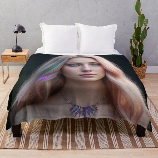 Item preview, Pretty Girl With Colorful Hair Blue Eyes designed and sold by highplacidity.