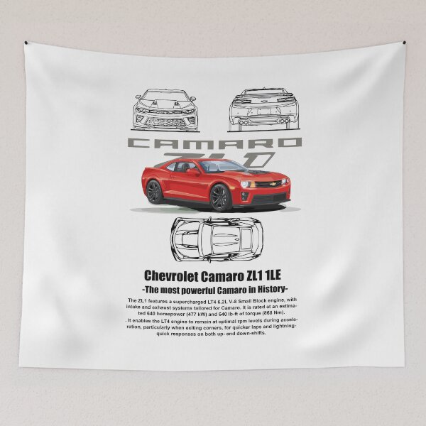 Item preview, Vingate Classic Car Chevrolet Camaro ZL1 1LE Red Muscle designed and sold by PrintCarClub.