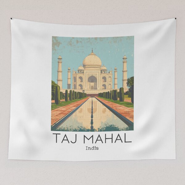 Item preview, A Vintage Travel Poster of Taj Mahal - Agra - India  designed and sold by GoodOldVintage.