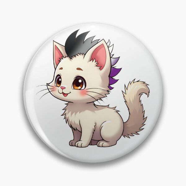 Item preview, Adorable Kawaii Kitty with Cute Asexual Pride Rainbow Mohawk designed and sold by Travelslightly.