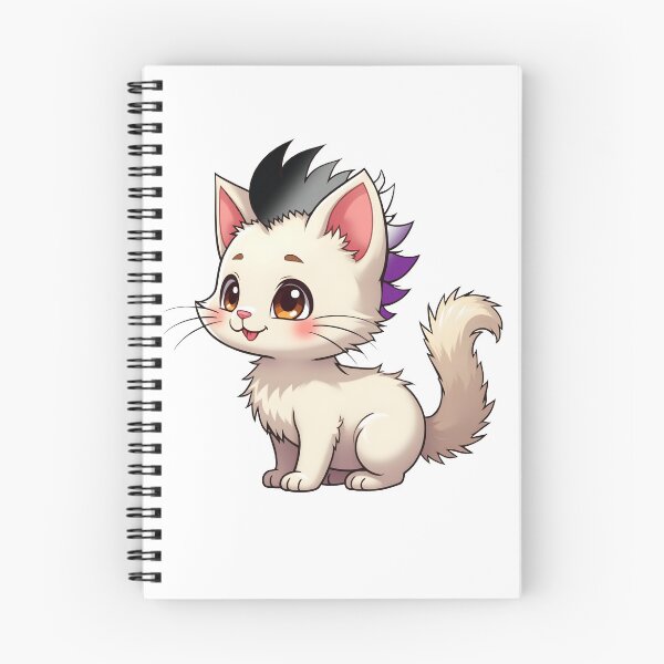Item preview, Adorable Kawaii Kitty with Cute Asexual Pride Rainbow Mohawk designed and sold by Travelslightly.