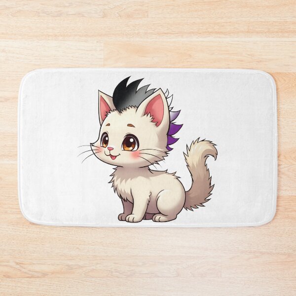 Item preview, Adorable Kawaii Kitty with Cute Asexual Pride Rainbow Mohawk designed and sold by Travelslightly.
