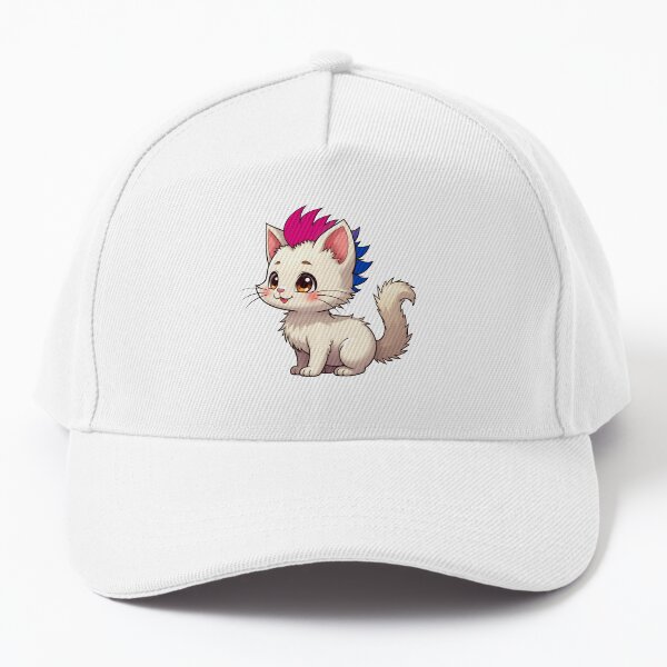Aperçu de l'œuvre Adorable petit chat kawaii avec un joli Mohawk arc-en-ciel de fierté bisexuelle créée et vendue par Travelslightly.