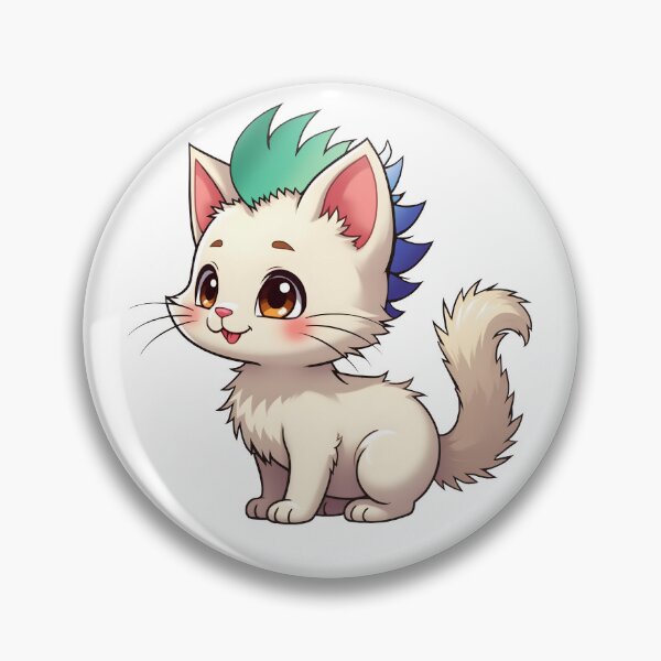 Item preview, Adorable Kawaii Kitty with Cute Gay MLM Pride Rainbow Mohawk designed and sold by Travelslightly.