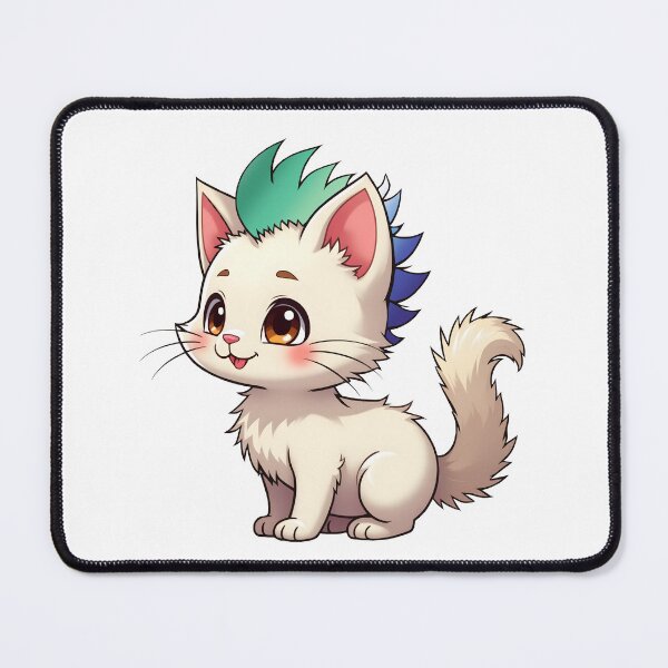 Item preview, Adorable Kawaii Kitty with Cute Gay MLM Pride Rainbow Mohawk designed and sold by Travelslightly.