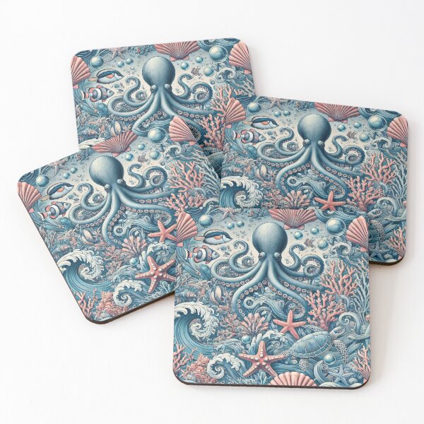 Item preview, Octopus - Colourful Pastel Scuba Diving Pattern designed and sold by SLGA-Designs.