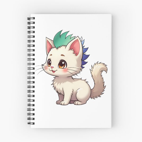 Item preview, Adorable Kawaii Kitty with Cute Gay MLM Pride Rainbow Mohawk designed and sold by Travelslightly.