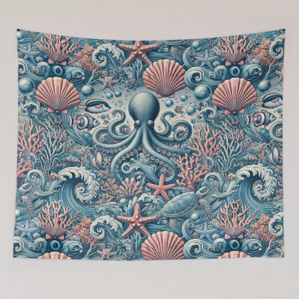 Item preview, Octopus - Colourful Pastel Scuba Diving Pattern designed and sold by SLGA-Designs.