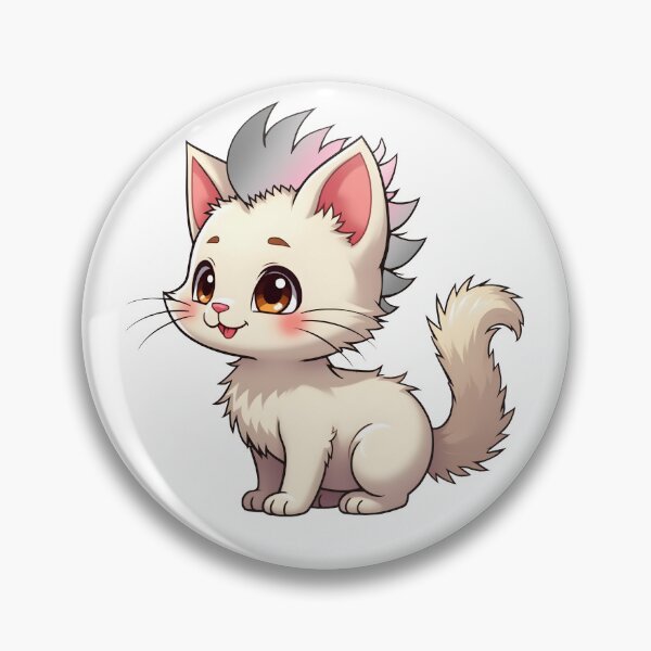 Item preview, Adorable Kawaii Kitty with Cute Demigirl Pride Rainbow Mohawk designed and sold by Travelslightly.