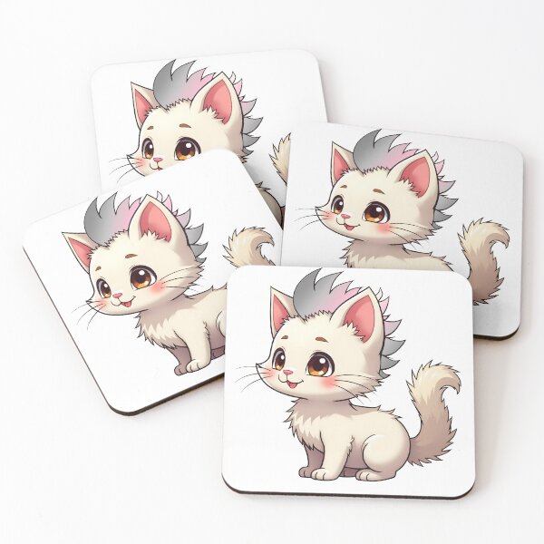 Item preview, Adorable Kawaii Kitty with Cute Demigirl Pride Rainbow Mohawk designed and sold by Travelslightly.