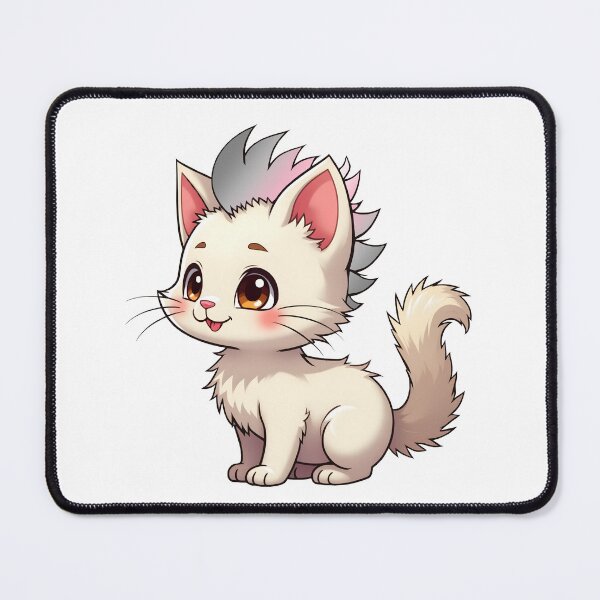Item preview, Adorable Kawaii Kitty with Cute Demigirl Pride Rainbow Mohawk designed and sold by Travelslightly.