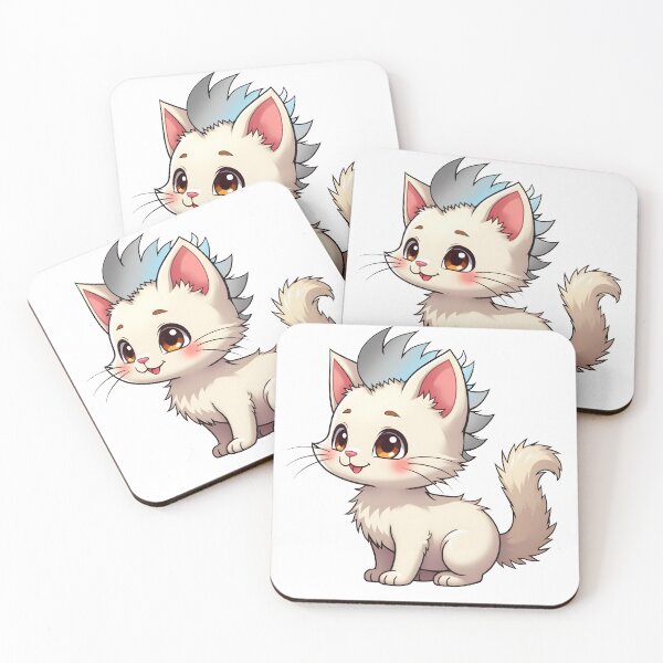 Item preview, Adorable Kawaii Kitty with Cute Demiboy Pride Rainbow Mohawk designed and sold by Travelslightly.